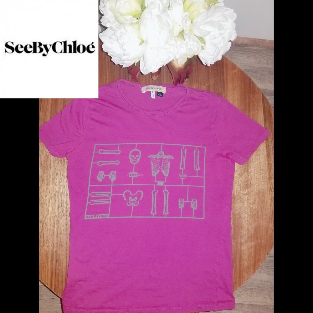 SEE BY CHLOE - RARE Purple Skeleton Shirt - Small